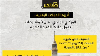أبرزها العملات الرقمية.. المركزي المصري يعلن 3 مشروعات يعمل عليها الفترة القادمة