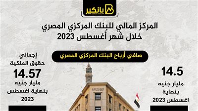 المركز المالي للبنك المركزي المصري خلال شهر أغسطس 2023
