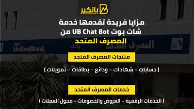 مزايا فريدة تقدمها خدمة شات بوت UB Chat Bot من المصرف المتحد
