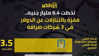 تخطت 6.4 مليار جنيه.. قفزة بالتنازلات عن الدولار في 3 شركات صرافة