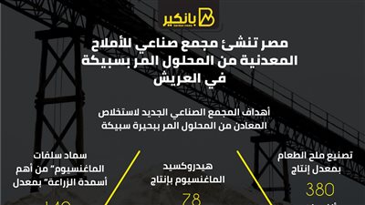 مصر تنشئ مجمع صناعي للأملاح المعدنية من المحلول المر بسبيكة في العريش