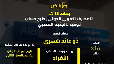 بعائد 18%.. المصرف العربي الدولي يطرح حساب توفير بالجنيه المصري