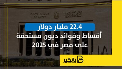 انفوجرافيك|22.4 مليار دولار أقساط وفوائد ديون مستحقة على مصر في 2025