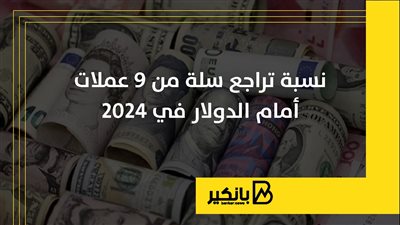 نسبة تراجع سلة من 9 عملات أمام الدولار في 2024